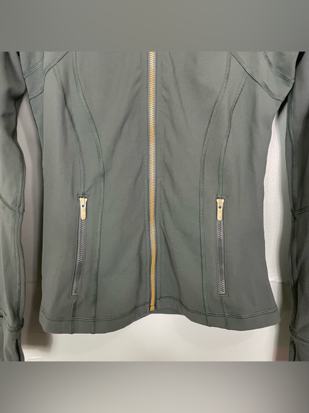 Lululemon Define Jacket Luon Dark Forest Green Gold Hardware Women Size 6 - Picture 6 of 10